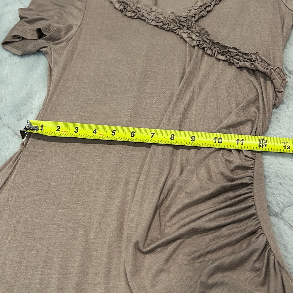 Taupe Ruffle Trim dress - Picture 5 of 5